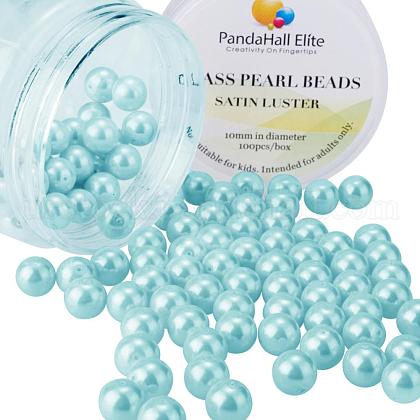 Pearlized Glass Pearl Round Beads US-HY-PH0001-10mm-034-1