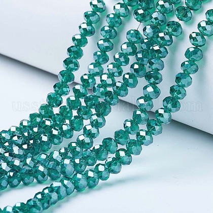 Electroplate Glass Beads Strands US-EGLA-A034-T10mm-A18-1