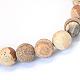 Frosted Natural Picture Jasper Round Bead Strands US-G-E334-8mm-26-2