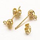 Golden Color Brass Post Earring Findings US-X-EC593-G-2