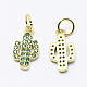 Brass Micro Pave Cubic Zirconia Charms US-ZIRC-G130-26G-02-NR-2