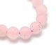 Frosted Natural Rose Quartz Round Bead Strands US-G-M064-6mm-09-2
