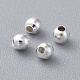Silver Color Plated Round Iron Spacer Beads US-X-E004-S-2