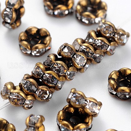 Brass Rhinestone Spacer Beads US-RB-A014-L6mm-01AB-NF-1