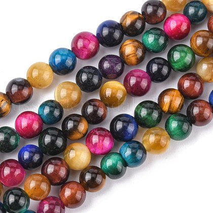 Natural Tiger Eye Beads Strands US-G-G101-6mm-6-1
