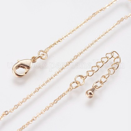 Long-Lasting Plated Brass  Cable Chain Necklaces US-NJEW-K112-06G-NF-1