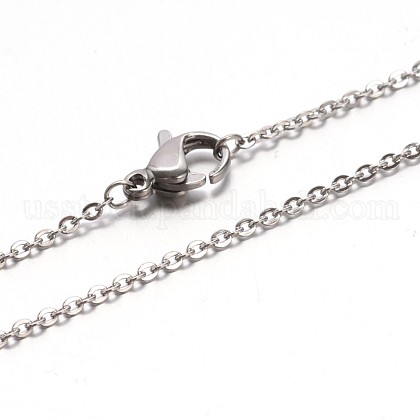 304 Stainless Steel Cable Chain Necklaces US-NJEW-E026-04P-B-1