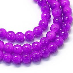 Baking Paint Imitation Jade Glass Round Bead Strands US-DGLA-Q021-6mm-27