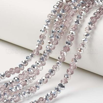 Electroplate Transparent Glass Beads Strands US-EGLA-A034-T10mm-M08-1
