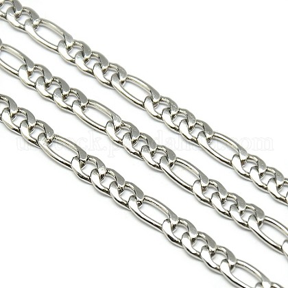 Stainless Steel Figaro Chains US-STAS-M032-45P-1mm-1