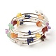 5-Loop Natural Mixed Stone Chip Beaded Wrap Bracelets for Women US-BJEW-JB01517-11-1