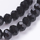Opaque Solid Color Faceted Glass Beads Strands US-EGLA-J047-6x4mm-07-3