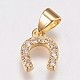 Brass Micro Pave Cubic Zirconia Charms US-ZIRC-E145-27G-1