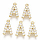 Brass Micro Pave Cubic Zirconia Charms US-KK-T060-05-G-NF-2
