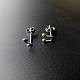 Real Platinum Plated Brass Musical Note Stud Earrings US-EJEW-EE0002-002-5