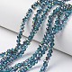 Electroplate Transparent Glass Beads Strands US-EGLA-A034-T6mm-Q12-1
