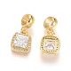 Brass Micro Pave Clear Cubic Zirconia European Dangle Charms US-OPDL-L016-13G-2