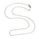 Women Stainless Steel Cross Round Link Necklace Making US-X-NJEW-507L-7-2