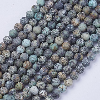 Natural African Turquoise(Jasper) Beads Strands US-G-D809-01-6mm-1