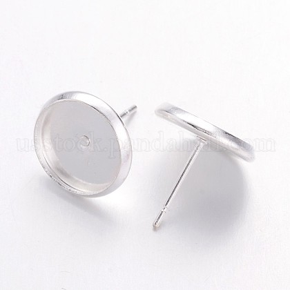 Brass Stud Earring Settings&nbsp;US-IFIN-Q006-10mm-S-NF-2