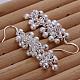 Silver Color Plated Brass Textured Cluster Earrings US-EJEW-BB11919-2