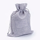 Polyester Imitation Burlap Packing Pouches Drawstring Bags US-ABAG-R004-14x10cm-09-1