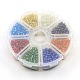 1 Box 8/0 Glass Seed Beads Transparent Silver Lined Round Loose Spacer Beads US-SEED-X0004-8-B-5