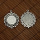 25mm Clear Domed Glass Cabochon Cover and Alloy Flower Blank Settings for DIY Portrait Pendant Making US-DIY-X0141-AS-NR-4