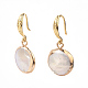 Plated Natural Baroque Pearl Keshi Pearl Beads Dangle Earrings US-EJEW-JE02788-1