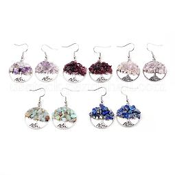 Natural Gemstone Dangle Earrings US-EJEW-JE02475