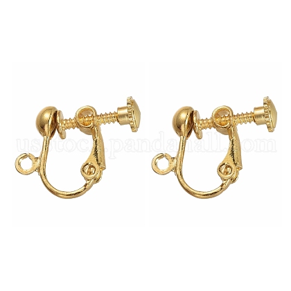 Brass Clip-on Earring Findingsfor non-pierced Ears US-X-EC143-NFG-1