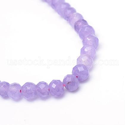 Faceted Rondelle Dyed Natural White Jade Bead Strands&nbsp;US-G-R343-6x8-03-3