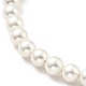 Natural Shell Pearl Beaded Slider Bracelet with Brass Snake Chain US-BJEW-B066-01B-01-2