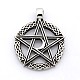 Retro 304 Stainless Steel Ring with Pentagram Pendants US-STAS-F006-132-1