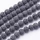 Unwaxed Natural Lava Rock Bead Strands US-G-F309-6mm-1