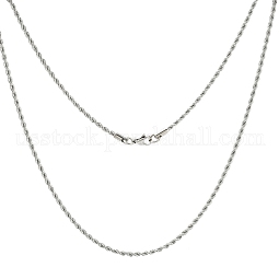 304 Stainless Steel Necklaces Unisex Rope Chain Necklaces US-NJEW-507L-10