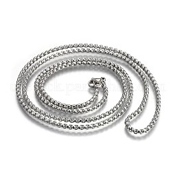 304 Stainless Steel Box Chain Necklaces US-NJEW-O110-05G-P