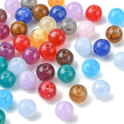 Round Imitation Gemstone Acrylic Beads US-X-OACR-R029-8mm-M-1