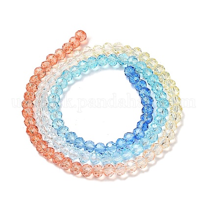 Transparent Painted Glass Beads Strands&nbsp;US-DGLA-A034-T4mm-A13-5