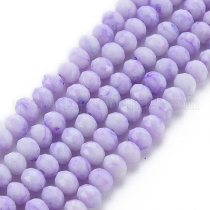 Opaque Baking Painted Glass Beads Strands US-EGLA-N006-009A-A06-1