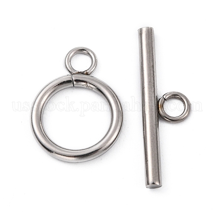 Stainless Steel Ring Toggle Clasps US-STAS-Q179-01-1