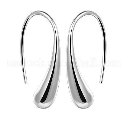 Silver Color Plated Brass Dangle Earrings US-EJEW-BB11917-1