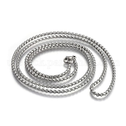304 Stainless Steel Box Chain Necklaces US-NJEW-O110-05G-P-1