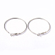 Platinum Color Brass Hoop Earrings US-X-EC108-3NF-1