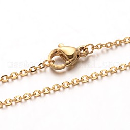 Vacuum Plating 304 Stainless Steel Cable Chain Necklaces US-NJEW-M124-01G