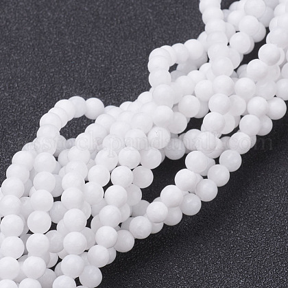 Natural White Jade Beads Strands US-GSR10mmC067-1