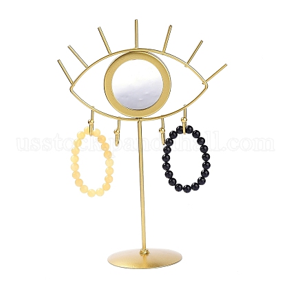 Iron Tabletop Detachable Jewelry Stand with Eye Shaped Vanity Mirror US-BDIS-K006-01G-1