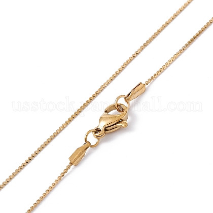 Ion Plating(IP) 304 Stainless Steel Serpentine Chain Necklace for Men Women US-NJEW-G076-01A-G-1