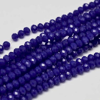Opaque Solid Color Crystal Glass Rondelle Beads Strands US-EGLA-F045A-03-1