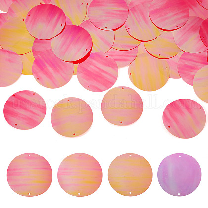 150Pcs Rainbow Iridescent PVC Paillette/Sequin Links&nbsp;US-FIND-TA0008-10D-1